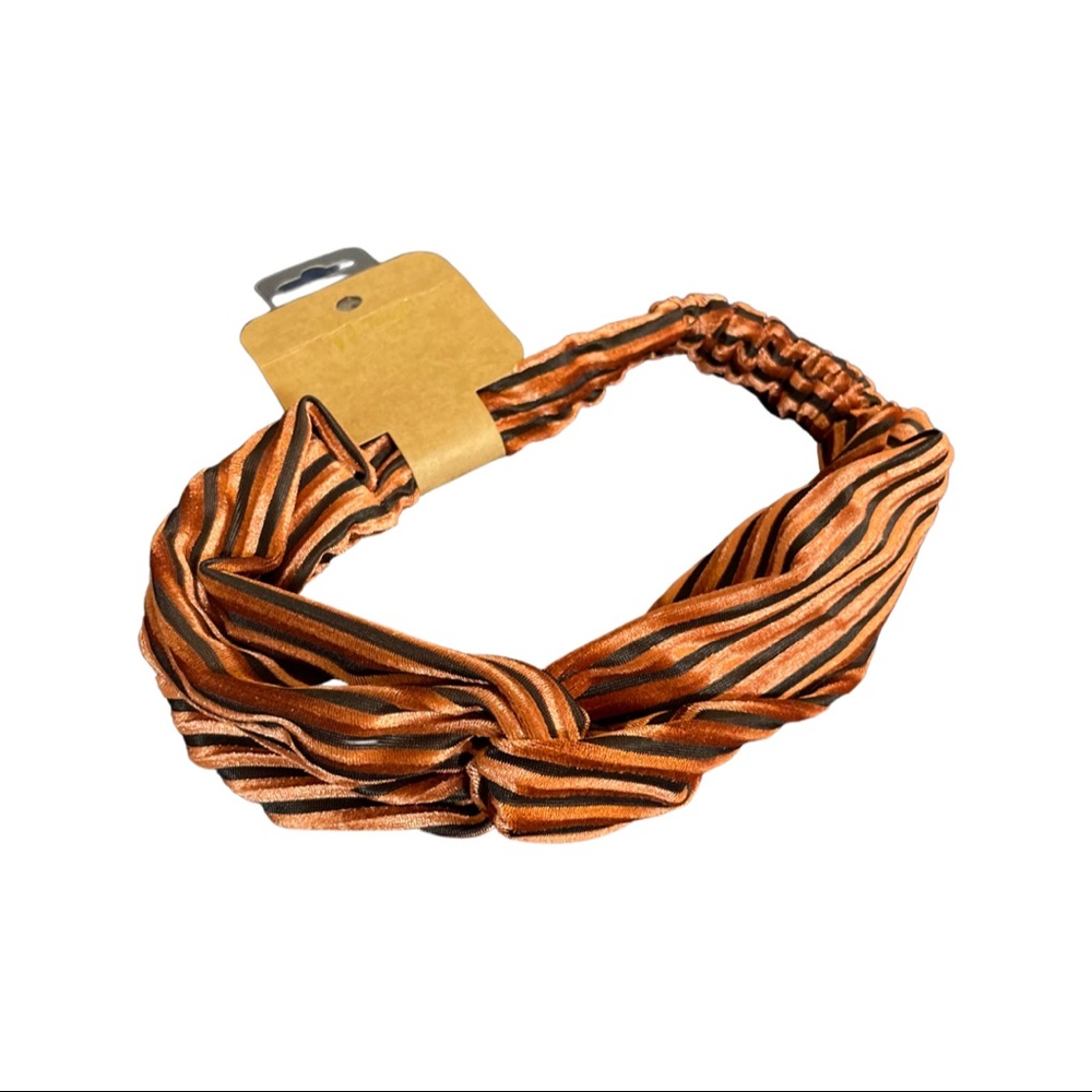 Copper/Black strips headband